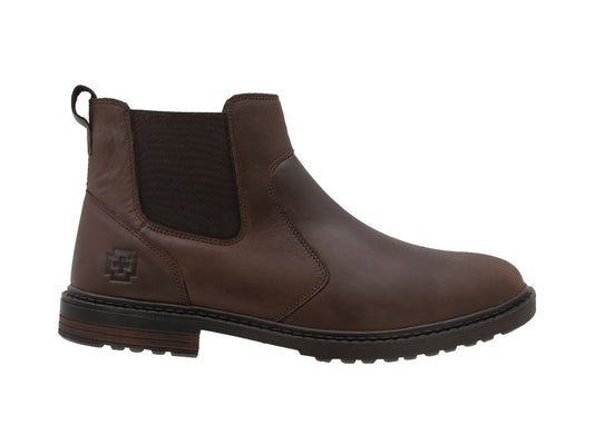 Botín Chelsea de Piel Swissbrand Uster 453 Café Hombre