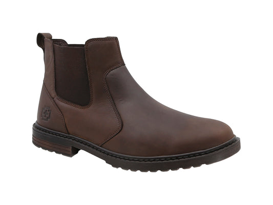 Botín Chelsea de Piel Swissbrand Uster 453 Café Hombre